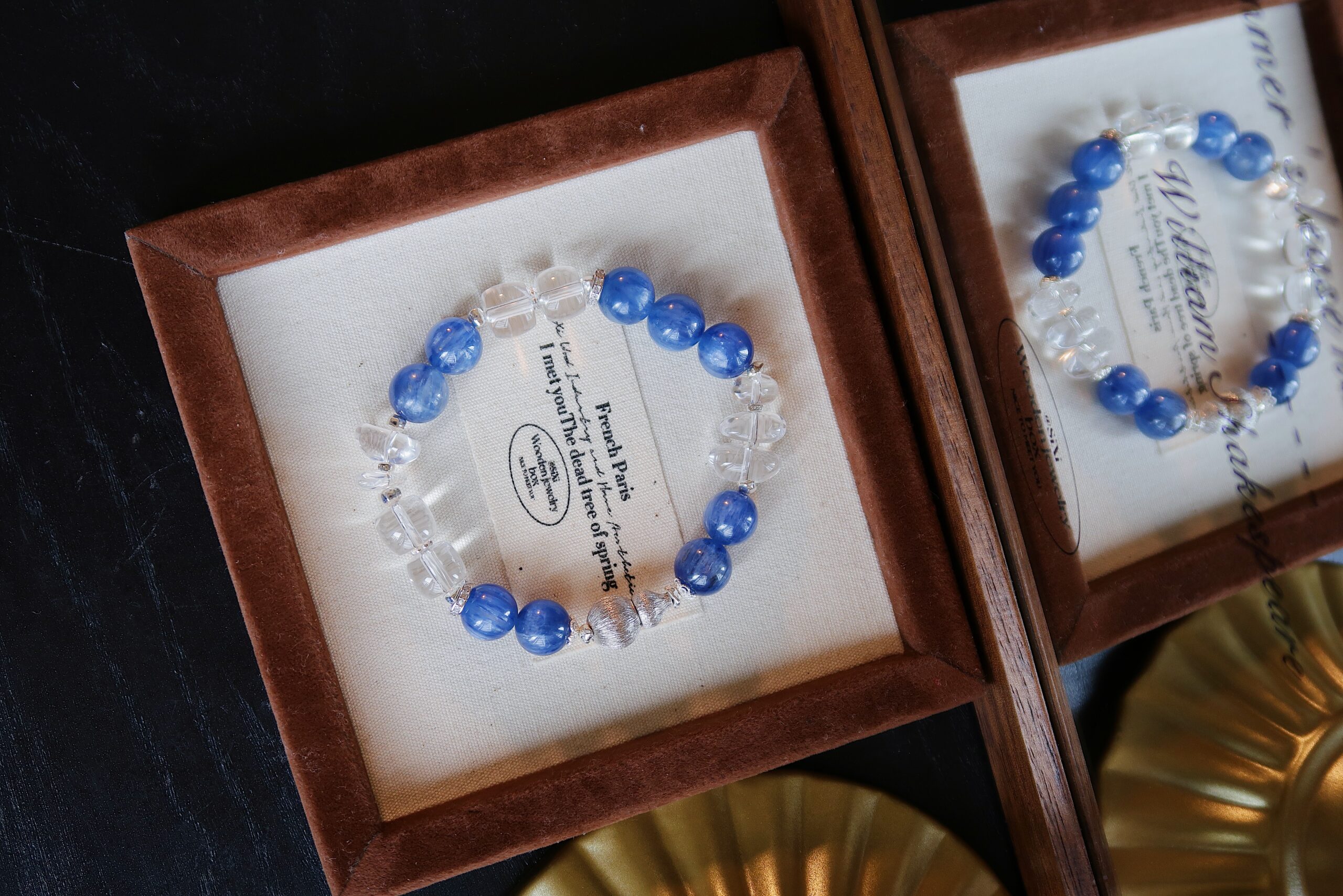 Blue Kyanite and Clear Quartz Bracelet in 925 Sterling Silver - Image 3