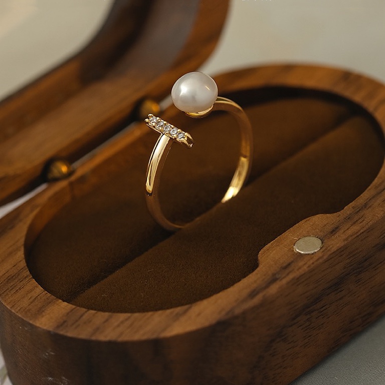 Golden Whisper Natural Pearl Ring - Image 2