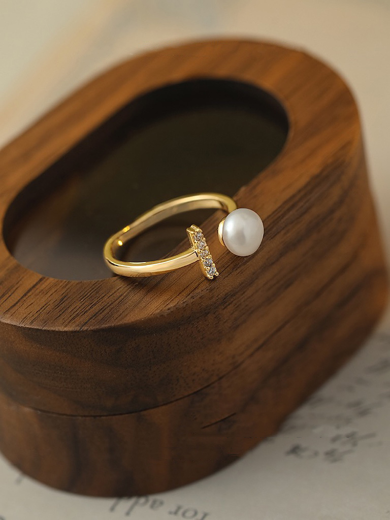 Golden Whisper Natural Pearl Ring - Image 3