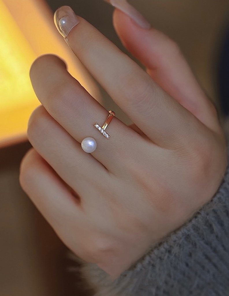 Golden Whisper Natural Pearl Ring - Image 5