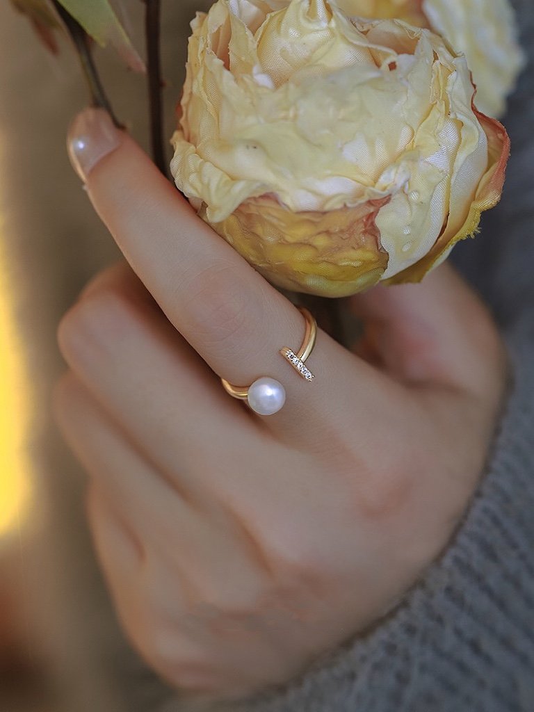 Golden Whisper Natural Pearl Ring - Image 6