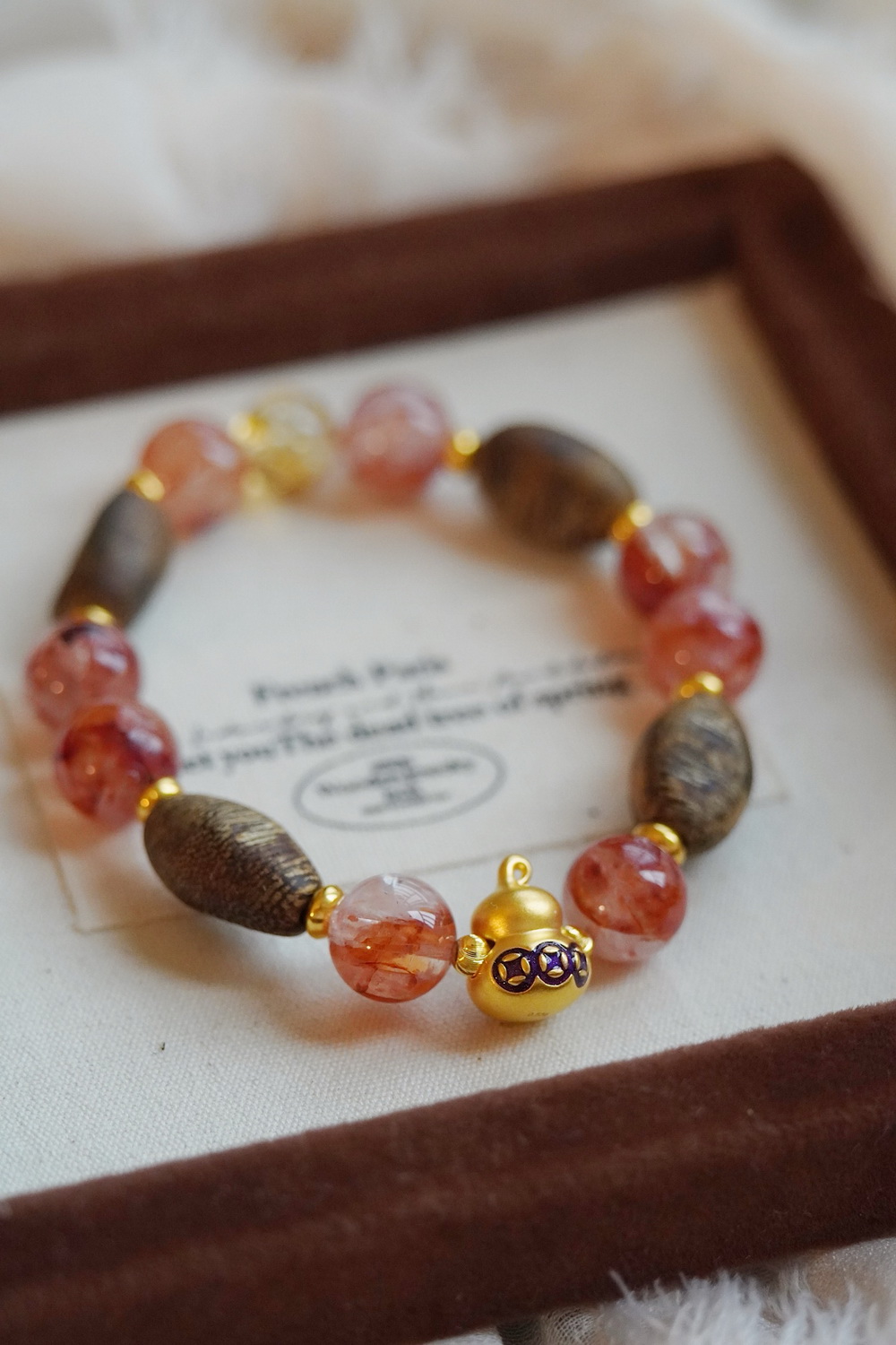 Crystal Bracelets Gold Jewelry, Agarwood Gemstones Jewelry Energy Stone Zen Style Spirit - Image 5
