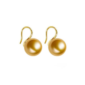 “South Sea golden” pearl ear hooks